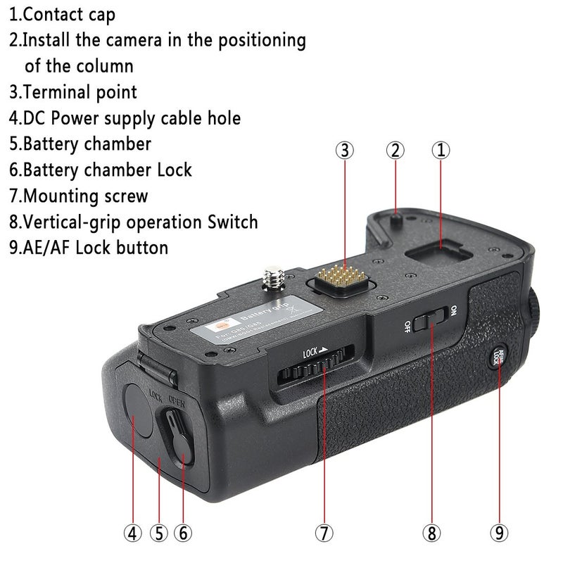 DSTE Pro DMW-BGG1 DMWBGG1 Vertical Battery Grip Compatible with Panasonic Lumix DMC-G80 DMC-G85 G80 G85 G95 Digital Camera as DMW-BLC12 - Image 2